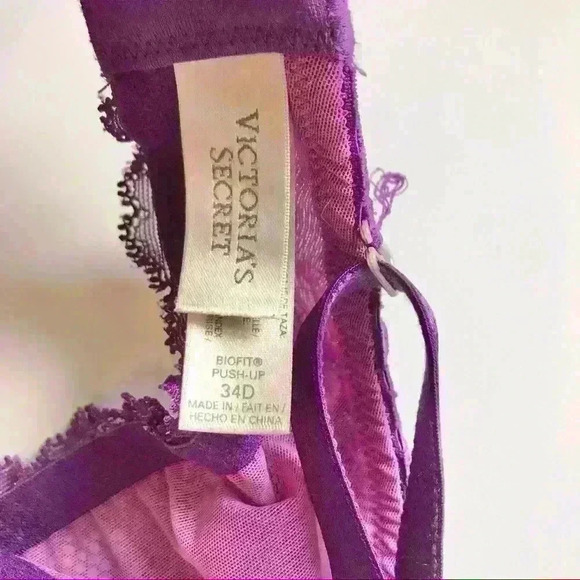 Victoria’s Secret Purple Lace Biofit Push Up Bra 34D - Picture 3 of 4
